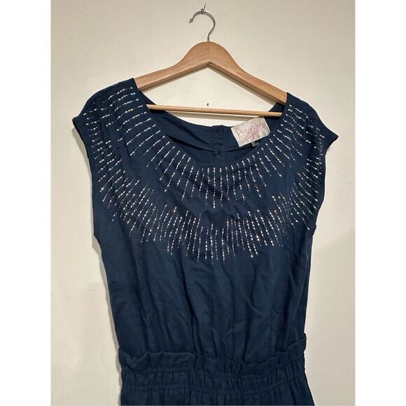 Rory Beca Mini Dress Waist Blue Green Size Small - Picture 3 of 5